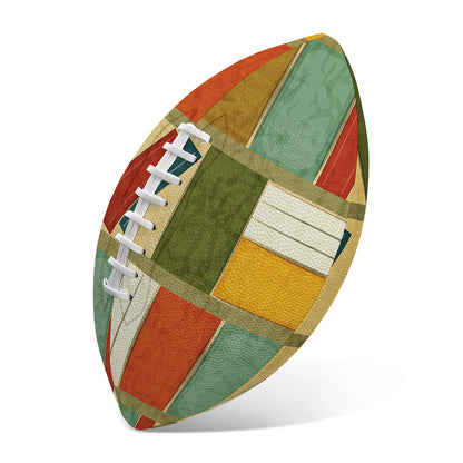 Watercolor Bookshelf Pattern Print Rugby Ball