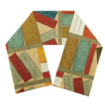 Watercolor Bookshelf Pattern Print Scarf
