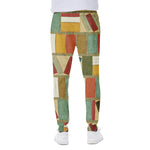 Watercolor Bookshelf Pattern Print Scuba Joggers