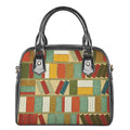 Watercolor Bookshelf Pattern Print Shoulder Handbag