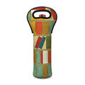 Watercolor Bookshelf Pattern Print Single Neoprene Wine Tote
