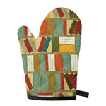 Watercolor Bookshelf Pattern Print Single Oven Mitt