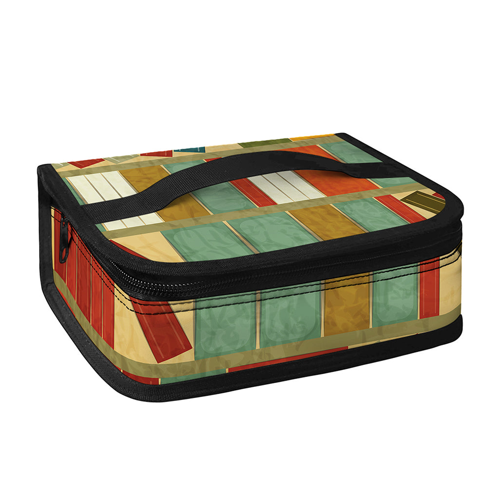 Watercolor Bookshelf Pattern Print Small Lunch Bag