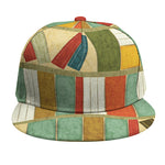 Watercolor Bookshelf Pattern Print Snapback Cap