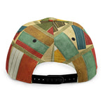 Watercolor Bookshelf Pattern Print Snapback Cap