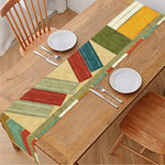 Watercolor Bookshelf Pattern Print Table Runner