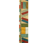 Watercolor Bookshelf Pattern Print Table Runner