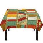 Watercolor Bookshelf Pattern Print Tablecloth