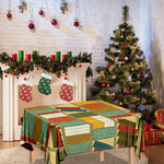 Watercolor Bookshelf Pattern Print Tablecloth