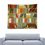 Watercolor Bookshelf Pattern Print Tapestry
