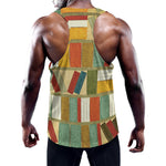 Watercolor Bookshelf Pattern Print Training Tank Top