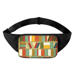 Watercolor Bookshelf Pattern Print Waist Bag