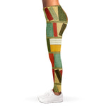 Watercolor Bookshelf Pattern Print Women's Leggings
