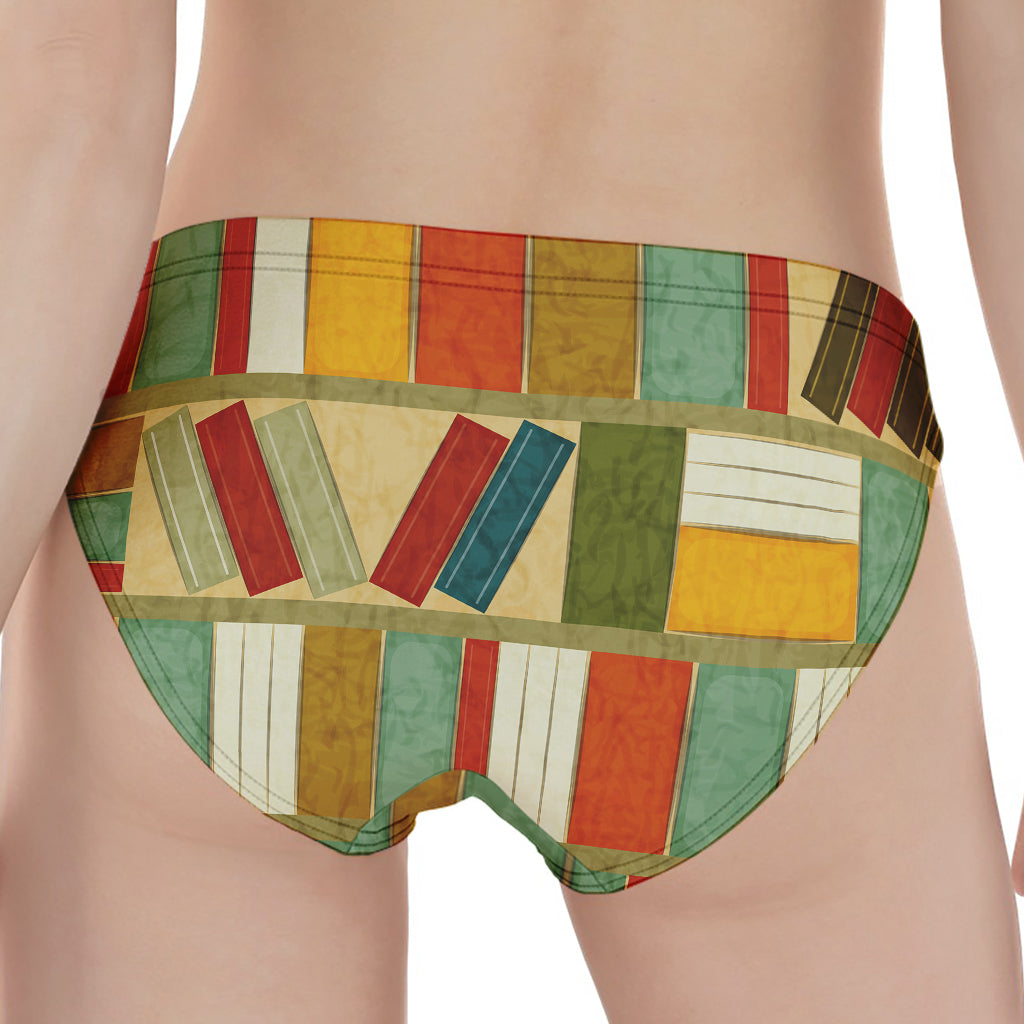 Watercolor Bookshelf Pattern Print Women's Panties