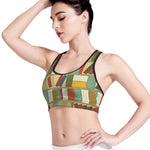 Watercolor Bookshelf Pattern Print Women's Sports Bra