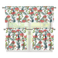 Watercolor Bouvardia Print 3 Piece Kitchen Curtains
