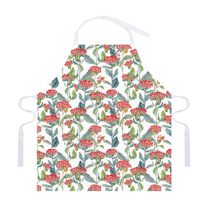 Watercolor Bouvardia Print Adjustable Apron