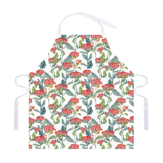 Watercolor Bouvardia Print Adjustable Apron