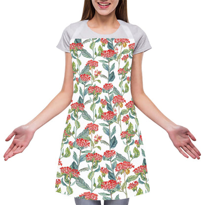 Watercolor Bouvardia Print Adjustable Apron