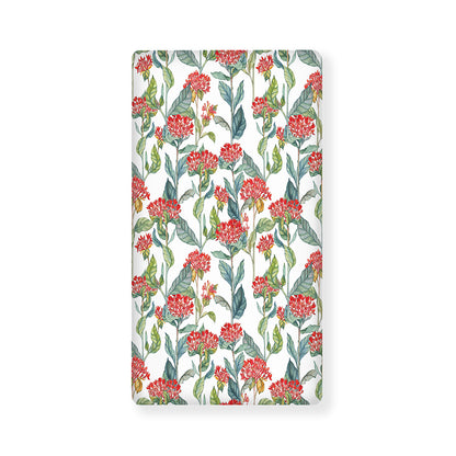 Watercolor Bouvardia Print Baby Crib Sheet
