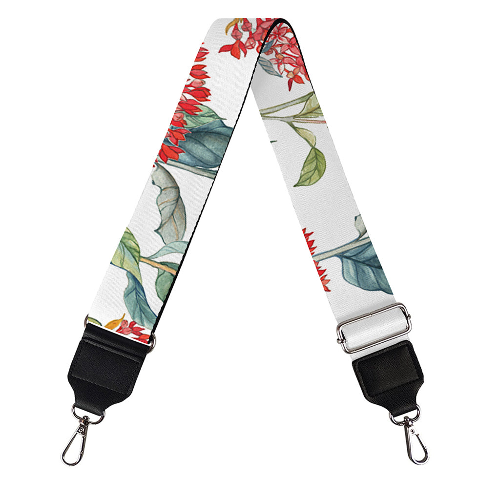 Watercolor Bouvardia Print Bag Strap