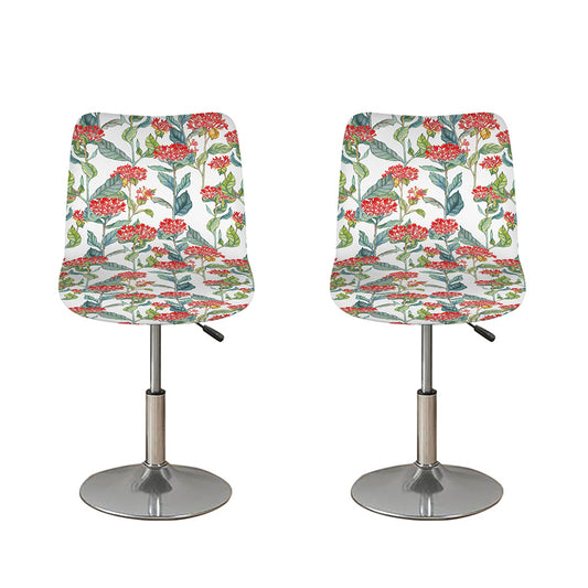 Watercolor Bouvardia Print Bar Stool Covers