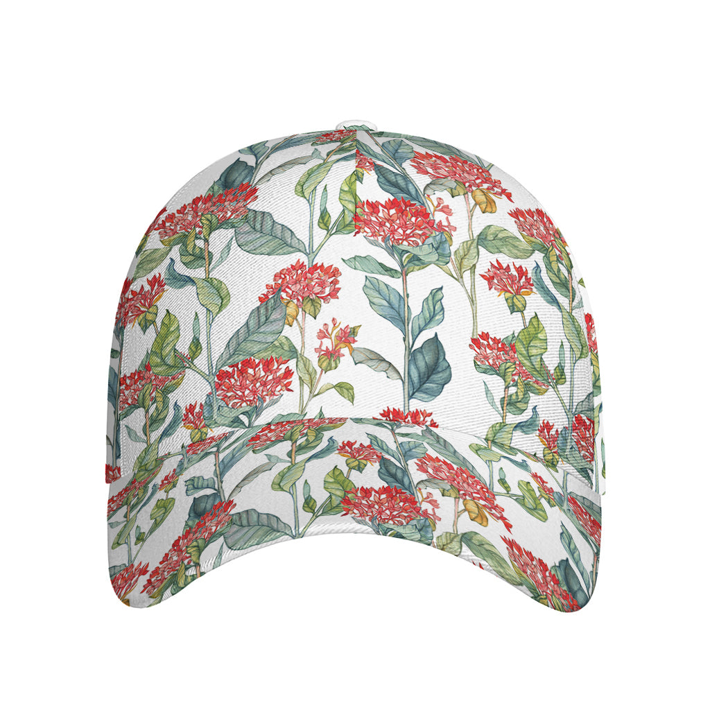 Watercolor Bouvardia Print Baseball Cap