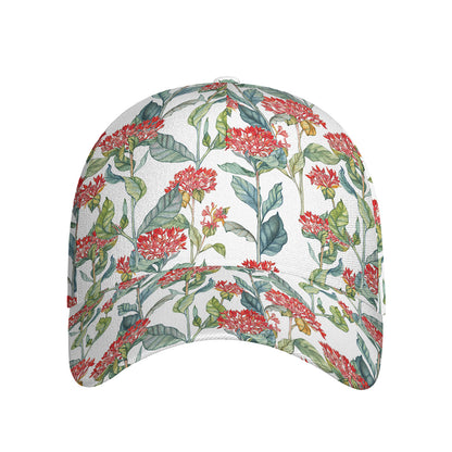 Watercolor Bouvardia Print Baseball Cap