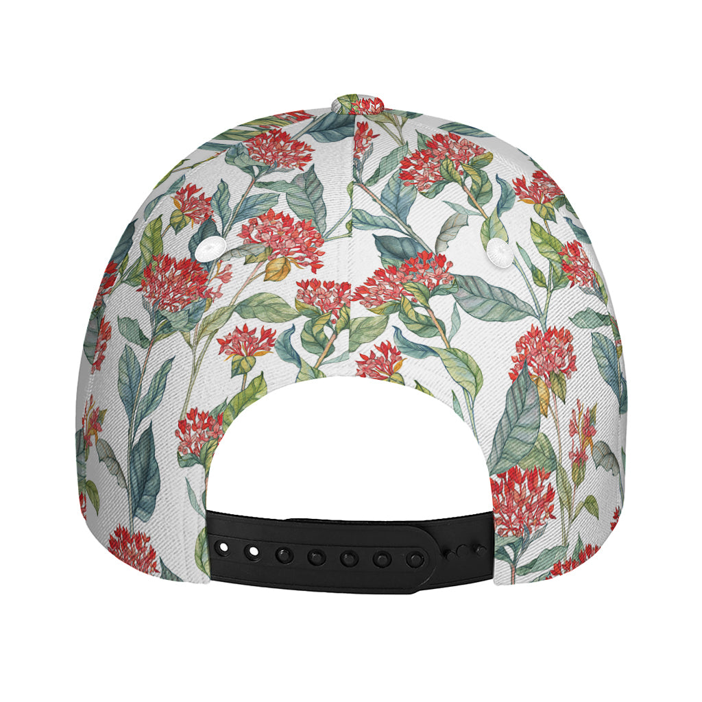 Watercolor Bouvardia Print Baseball Cap