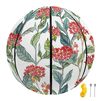 Watercolor Bouvardia Print Basketball