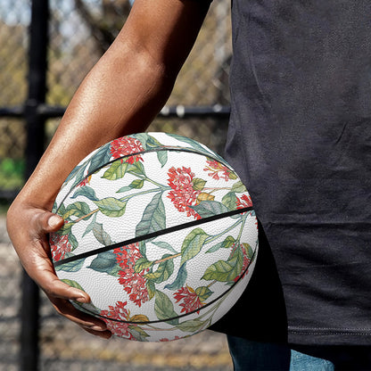 Watercolor Bouvardia Print Basketball