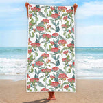 Watercolor Bouvardia Print Beach Towel