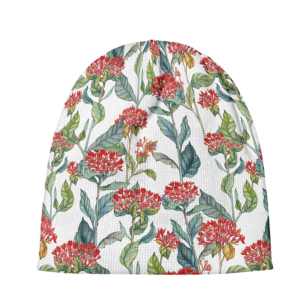 Watercolor Bouvardia Print Beanie