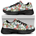 Watercolor Bouvardia Print Black Chunky Shoes