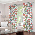 Watercolor Bouvardia Print Dimout Grommet Curtains