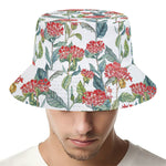 Watercolor Bouvardia Print Bucket Hat