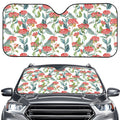 Watercolor Bouvardia Print Car Windshield Sun Shade