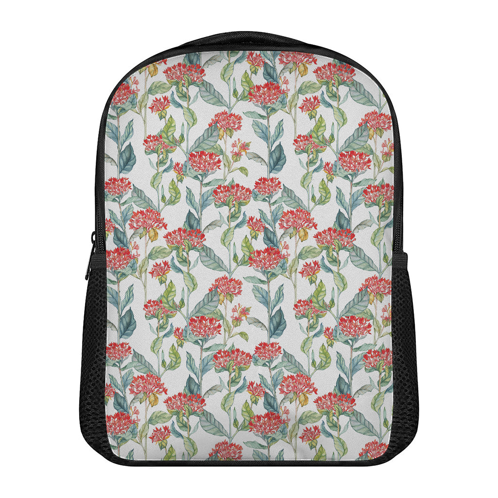 Watercolor Bouvardia Print Casual Backpack