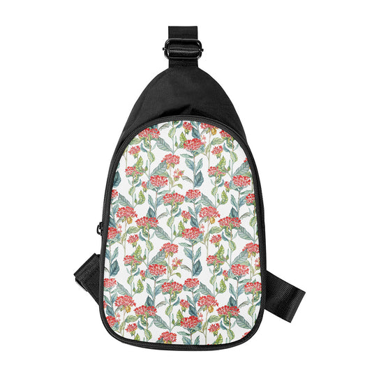 Watercolor Bouvardia Print Chest Bag
