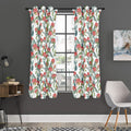 Watercolor Bouvardia Print Grommet Curtain Panels