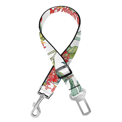 Watercolor Bouvardia Print Dog Seat Belt