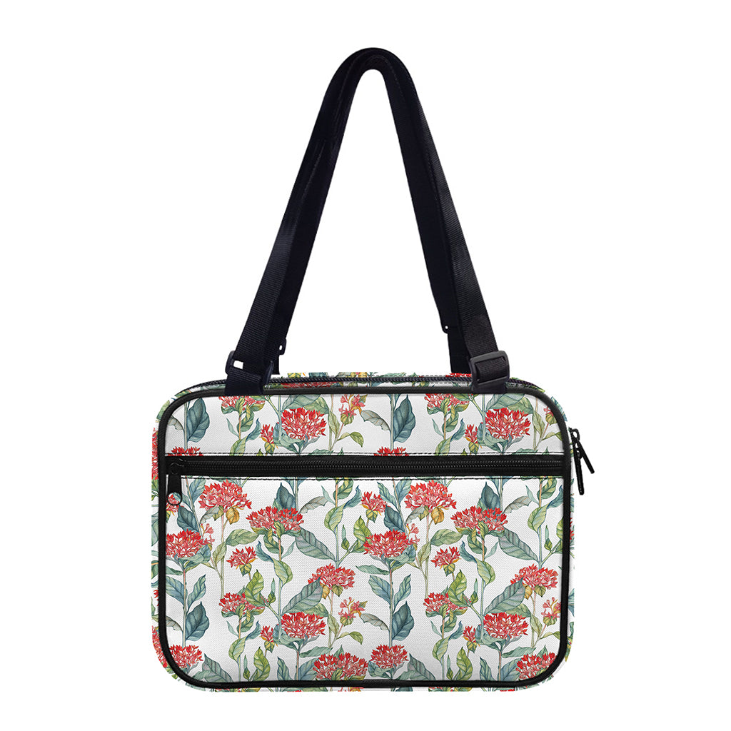Watercolor Bouvardia Print Double Strap Bible Bag