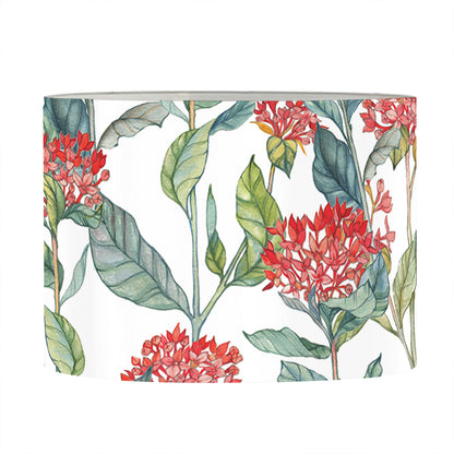 Watercolor Bouvardia Print Drum Lamp Shade