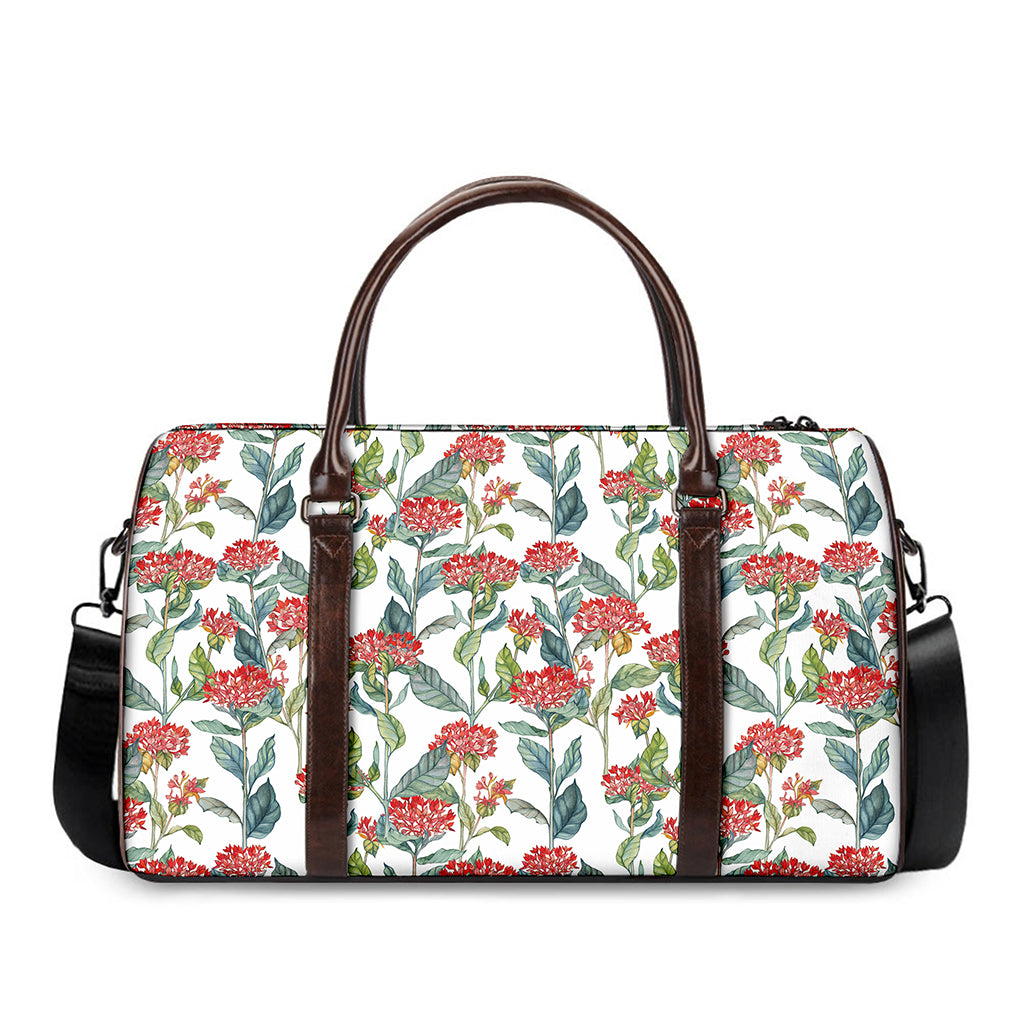 Watercolor Bouvardia Print Duffle Bag