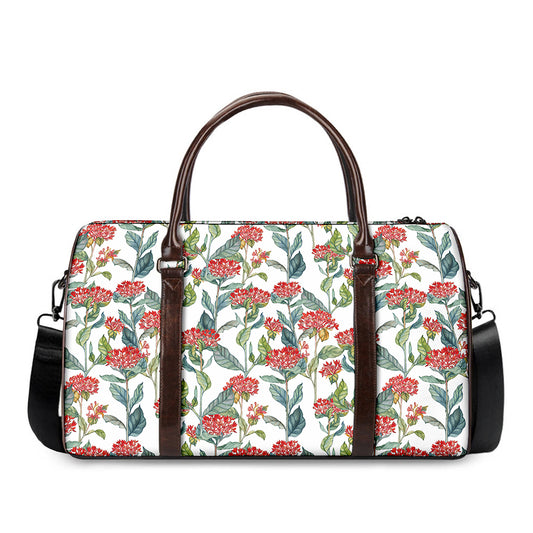 Watercolor Bouvardia Print Duffle Bag