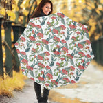 Watercolor Bouvardia Print Foldable Umbrella