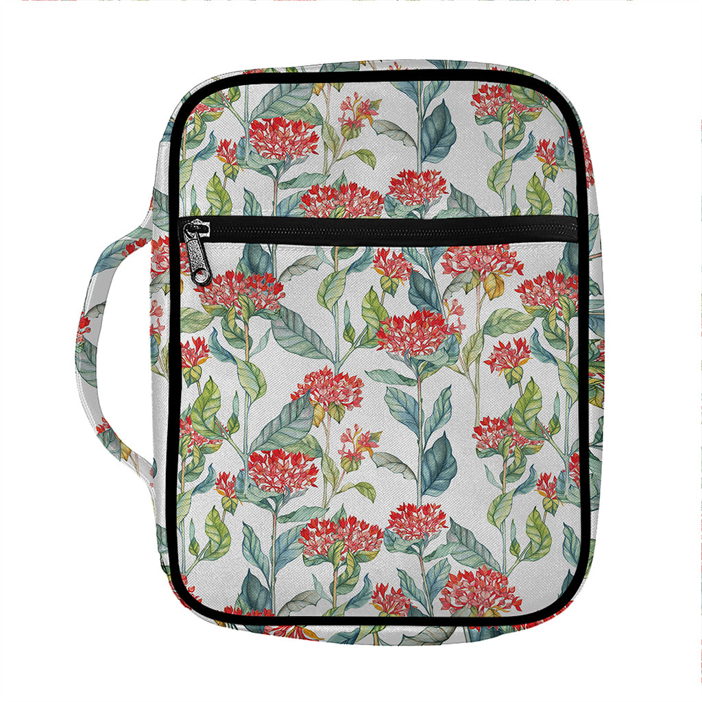 Watercolor Bouvardia Print Front Pocket Bible Bag