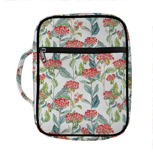 Watercolor Bouvardia Print Front Pocket Bible Bag