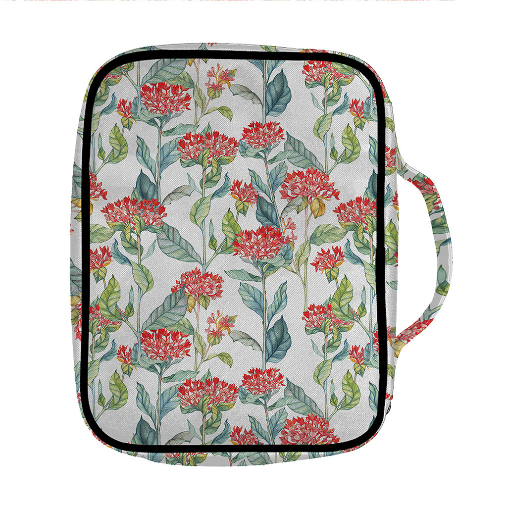 Watercolor Bouvardia Print Front Pocket Bible Bag