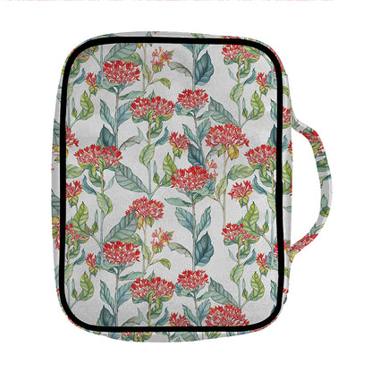 Watercolor Bouvardia Print Front Pocket Bible Bag